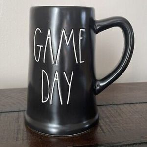 NWOT Rae Dunn Black Ceramic Game Day Beer Stein